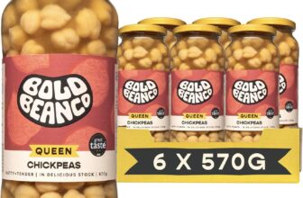 Bold Bean Queen Chickpeas 6 x 570g High Protein & Fibre Ready to Eat Vegan, Gluten Free Pantry Staple