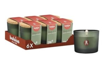 Bolsius True Joy Scented Candle with Cork Lid, Green