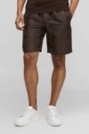 BoohooMan Elasticated Waist Relaxed Fit Satin Textured Shorts – XS to L – Free Delivery With Code