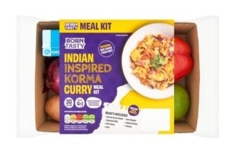 Born Tasty Indian Inspired Korma Curry Meal Kit 1000g