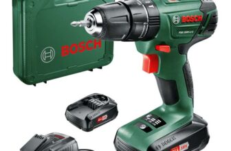 Bosch Cordless Combi Drill PSB 1800 LI-2 (2 batteries, 18 Volt System, in carrying case)