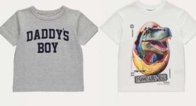 Boys White Dinosaur Egg T-shirt – sizes 10 – 14 years £1 / Daddys Boy T-shirt 1-6 yrs £2.60 – free C&C