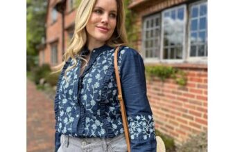 Brakeburn Embroidered Denim Blouse