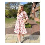 Brakeburn Ivory & Red Floral Dress