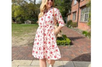 Brakeburn Ivory & Red Floral Dress