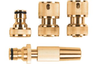 Brass Hose Connector System – 4 Piece Set