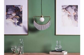 Brass Semi Circle Tassel Pendant Light & Shade – £10.49 Delivered