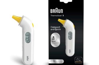 Braun ThermoScan 3 Ear thermometer – Fast 1 second measurement – Audio fever indicator – Digital Display