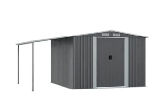 Breeins Outdoor Metal Storage Shed with Lean-To