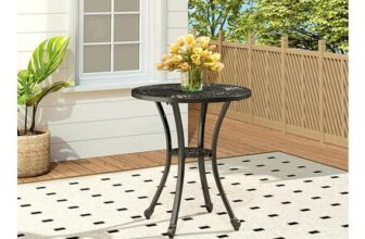 Breeins Outdoor round Patio Table with Umbrella Hole