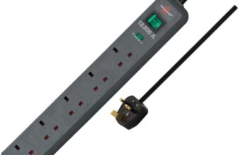 Brennenstuhl Eco-Line, 13A 5-way, 2m Extension Socket With Surge Protection light grey