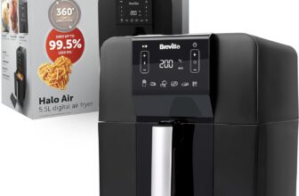 Breville Halo Air Fryer Digital Large Air Fryer Oven 5.5 L Fry, Bake, Roast & Grill 1700 W Energy Efficient Black VDF126