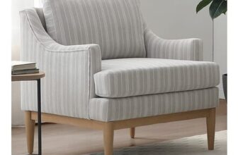 Brody Natural Strip Chenille Padded Back Armchair