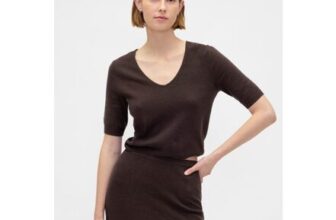 Brown CashSoft Elbow Sleeve Crop Jumper