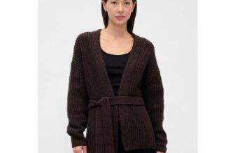 Brown Oversized Wrap Cardigan