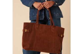 Brown Suede Tote Bag