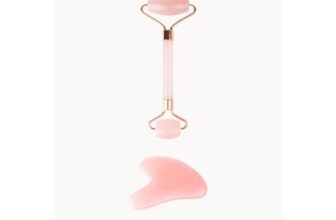 Brushworks Brushworks HD Rose Quartz Resin Roller & Gua Sha