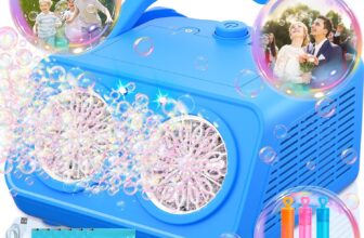 Bubble Machine – 22000 Bubbles Per Minute, Automatic Bubble Maker, Bubble Machine for Kids, Portable Bubble Machine, Powered by USB or Batteries, Outdoor Indoor Birthday Party (Blue)