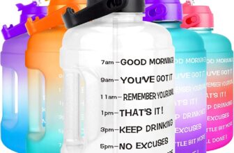 BuildLife Motivational Water Bottle 2.2L – Large Capacity Water Jug with Straw & Time Marker & BPA Free Ensure Enough Water-Drinking Throughout The Day (Clear, 2.2L)