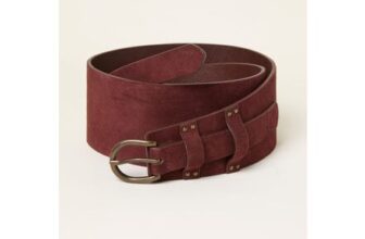 Burgundy Red Suede Waist Belt
