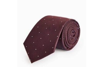 Burgundy Spot Printed Tie One Size