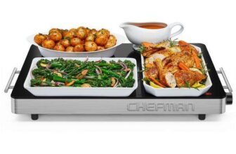 CHEFMAN RJ22-TC-V3-UK Electric Warming Tray – Black , Free C&C