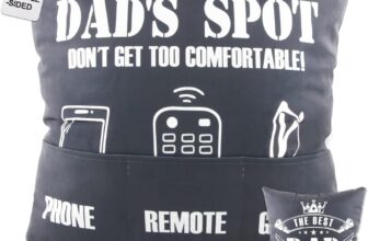 COLOFALLA Gifts for Dad Birthday Gifts Cushion Cover Double-Sided 45x45cm Throw Pillow Cover with Pockets Dad Gift from Daughter Son