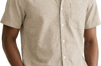 COOFANDY Mens Shirts Short Sleeve Summer Shirt Regular Fit Casual Shirts Holiday Shirt with Pocket