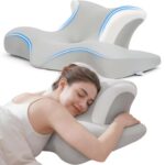 COSYLAND Orthopedic Memory Foam Pillow for Neck and Shoulder Pain, Light Grey