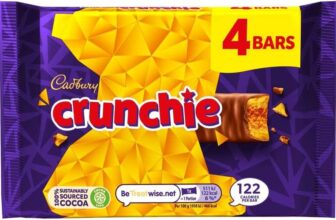 Cadbury Crunchie, Honeycomb Centre Covered in Milk Chocolate, Multipack of 4 x 32 g (£1.47 S&S)