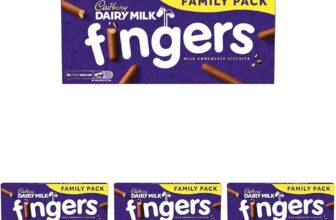 Cadbury Dairy Milk Fingers Milk Chocolate Biscuits, Family Packs to Share, Gift and Snack, 189 g (Pack of 4)