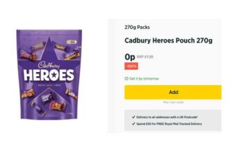 Cadbury Heroes Pouch 270g- Costs Nothing. 1 per Customer (RRP £7.29)