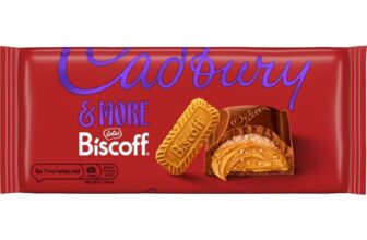 Cadbury & More Lotus Biscoff Chocolate Bar, Milk Chocolate with Crunchy Biscoff Pieces 195g