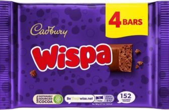 Cadbury Wispa Chocolate Bar, Smooth & Creamy Aerated Milk Chocolate, 4 x 27.9 g £1.27 SS