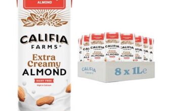 Califia Farms Extra Creamy Almond Milk, No Added Sugar, 8x1L