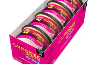 California Scents Car Air Fresheners Can, Pack of 4 – Coronado Cherry Scent / Fresh Linen Scent / Ice Scent