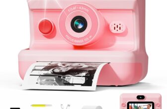 CalineGam Kids Camera Instant Print, 1080P HD Instant Print Camera for Kids with 32GB Card & 3 Rolls Paper, Dual-Lens Selfie Digital Toy, Christmas Birthday Gifts for Girls and Boys Age 3-12