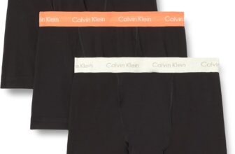 Calvin Klein Mens 3 Pack Trunks with Logo Waistband