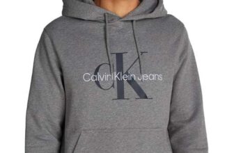 Calvin Klein Mens Seasonal Monologo Regular Hoodie Size XS – Grey