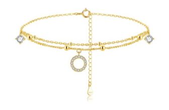 Cangall Sterling Silver Womens Anklet, Adjustable Chain