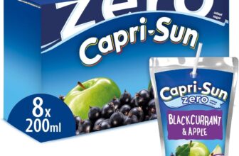 Capri-Sun Zero Blackcurrant & Apple Kids Juice Drink (8 x 200ml), No Added Sugar – Made with Real Fruit Juice – No Preservatives, Artificial Colours, or Flavours – Vegan, Gluten Free