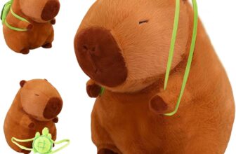 Capybara Plush Toy 23 CM Plush Pillow Capybara Teddy with Turtle Backpack Cartoon Stuffed Animal Birthday capybara Gifts for Girls Boys Cute Doll Teddy Plush Toys for Kids Adults Animal Lovers
