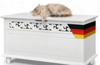 Casaria Lockable White Trunk , Chest and Toy Chest ( Cat not included / 80x40x48cm )