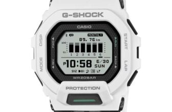 Casio G-Shock GBD-200 (Black/White) Positive MIP Screen, Step Tracking, Bluetooth Digital Watch – With Code