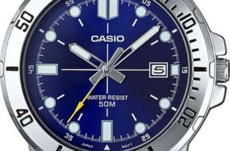 Casio MTP-VD01D-2EV Mens Enticer Stainless Steel Blue Dial Watch via Amazon US