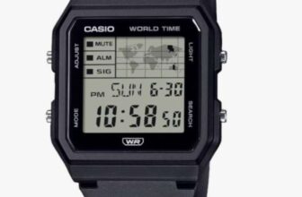 Casio Unisex Black / Blue Square Worldmap Digital Watch LF-30W-1AEF – W/code