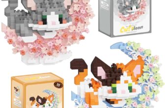 Cat Building Blocks, 2PCS Cat DIY Building Sets 3D Puzzle Brick Animals Buildings Bricks Micro Buildings Block Set Creativity Bricks Micro Construction Bricks Gift for Birthday