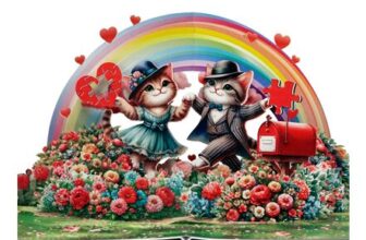 Cat Couple Rainbow Pop-up Anniversary Card (3D)
