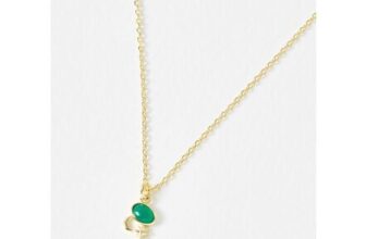 Celeste Moon & Star Green Onyx Inlay Pendant Necklace