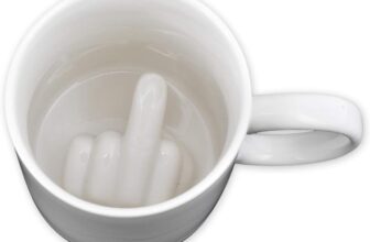 Ceramic Middle Finger Coffee Cup 350ml 11.8oz Funny Coffee Mug Novelty Gift Tea Cup with Middle Finger – White